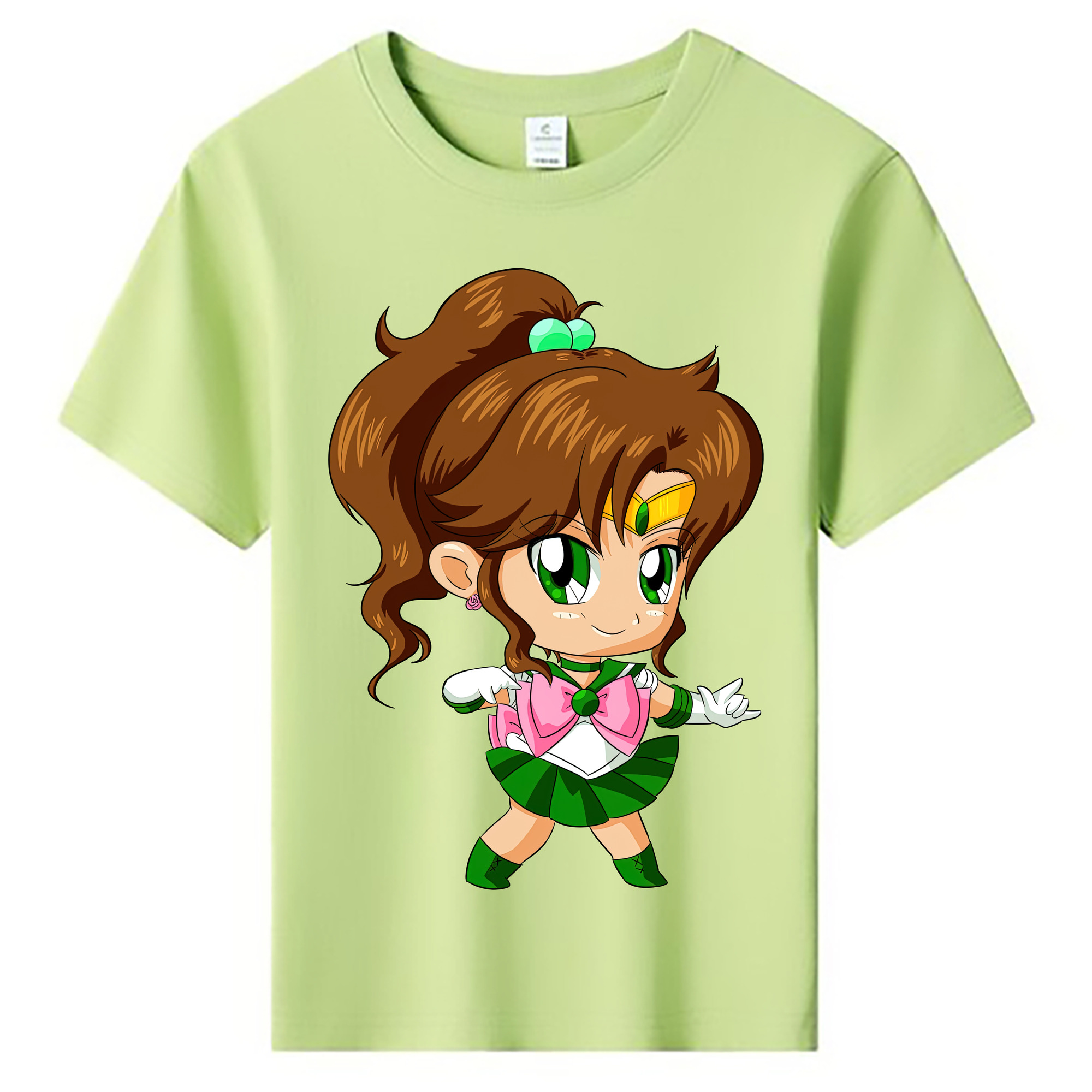 （画像用） 美少女戦士セーラームーン 木野 まこと きの まこと Sailor Moon Kino Makoto （セーラージュピター；Sailor Jupiter） 綿100％キッズTシャツ（フロントプリント）